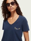 Maison Scotch - Regular-fit T-shirt With Small Embroidery thumbnail