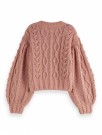 Maison Scotch - Melange Cable-knitted Relaxed Cardigan - Rose  thumbnail