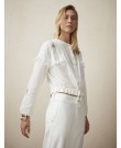Maison Scotch - Loose Shirt With Lace And Sport Detailing - Cream  thumbnail