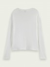 Maison Scotch - Fitted Scoop Neck Long Sleeve Tee - Off-White  thumbnail