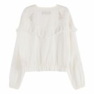 Maison Scotch - Loose Shirt With Lace And Sport Detailing - Cream thumbnail