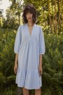 Part Two - Nathleen Dress - Medium Blue Embroidery  thumbnail