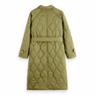 Maison Scotch - Long Quilted Long Jacket - Oliven  thumbnail