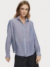 Maison Scotch - Striped Cotton Shirt With Round Collar - Stripe  thumbnail