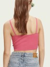 Maison Scotch - Knited V-neck Cropped Top - Pink Punch  thumbnail