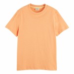 Maison Scotch - Regular Fit T-shirt With Splitted Hem - Salmon Orange 