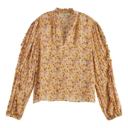 Maison Scotch - Mixed Print Top In Crinkled Quality