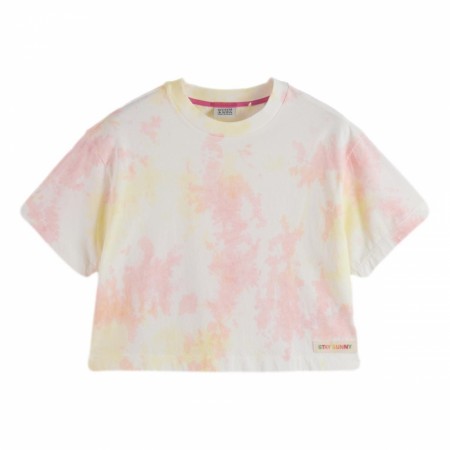 Maison Scotch - Tie Dye Cropped Loose Fit T-shirt In Organic Cotton