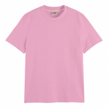 Scotch & Soda - Regular Fit T-shirt With Splitted Hem - Orchid Pink 