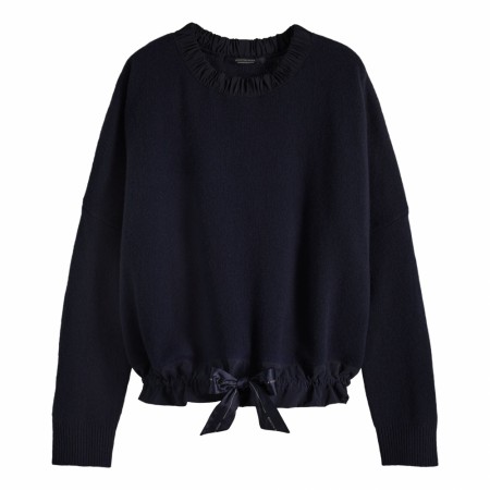 Maison Scotch - Super Soft Knit With Sporty Woven Detailing - Classic Navy 