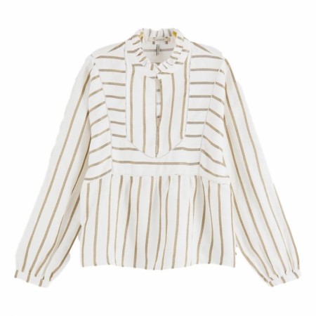 Maison Scotch - Metallic Striped Tunic With Ladder Tapes - Off-White 