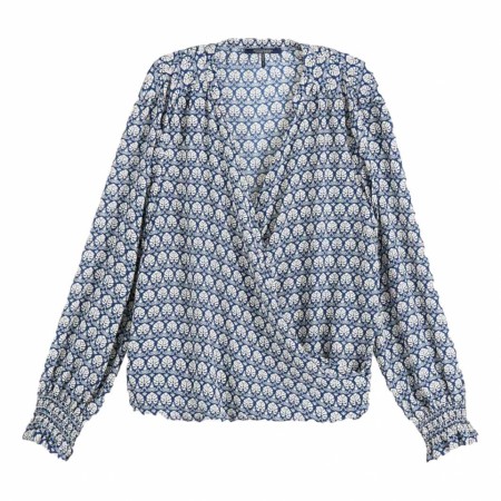 Maison Scotch - Wrap-over With Smocked Cuff - Blå