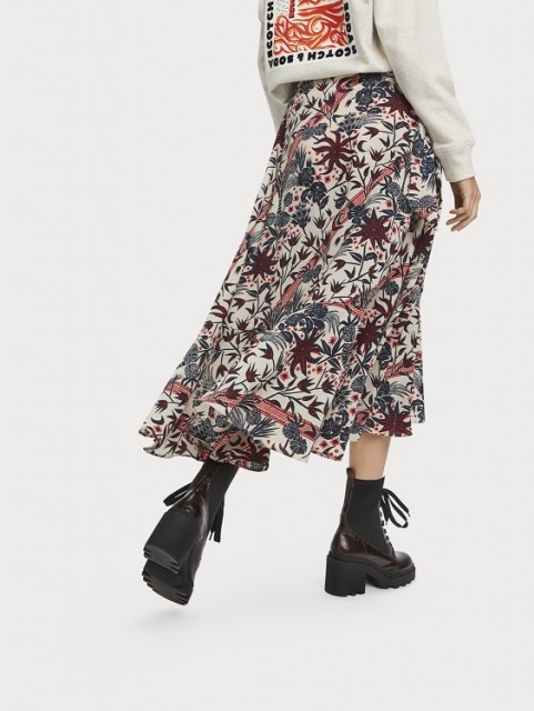 Maison Scotch - Midi Allover Printed Wrap Skirt - Multi. 