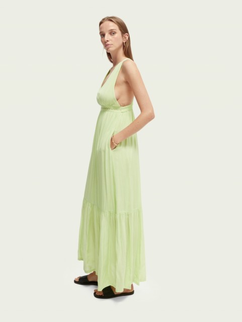 Maison Scotch - Maxi Dress With Open Back - Vibrant Green 