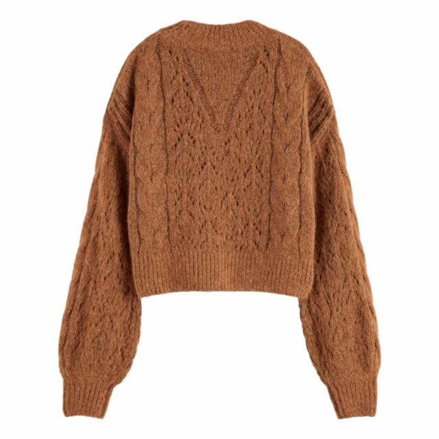 Maison Scotch - Melange Cable Knit Sweater - Camel 