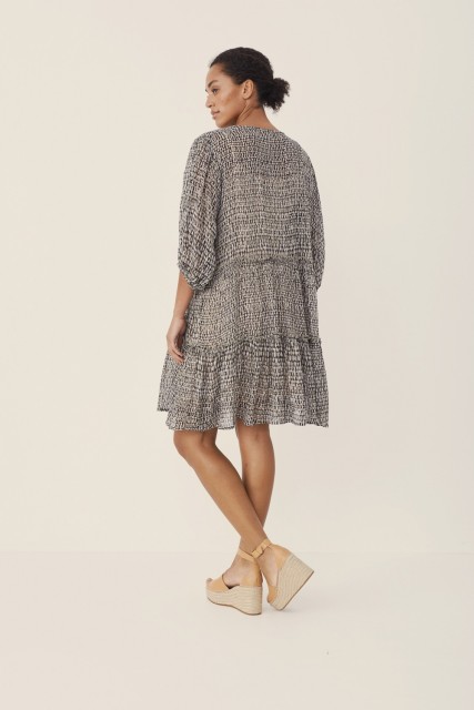 Part Two - Hawra Dress - Blurred Dot, Vetiver