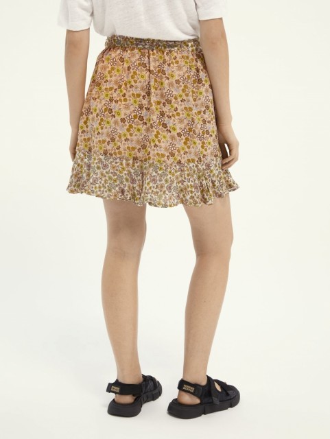 Maison Scotch - Ruffle Skirt In Crinkled Quality - Flower 