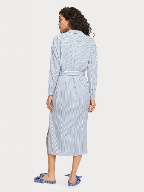 Maison Scotch - Striped Shirt Dress With Belt In Lyocell Quality