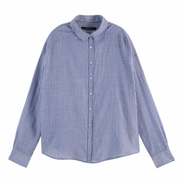 Maison Scotch - Striped Cotton Shirt With Round Collar - Stripe