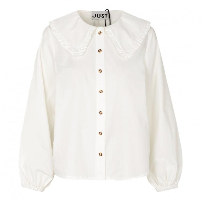JUST - Ease Frill Shirt - White