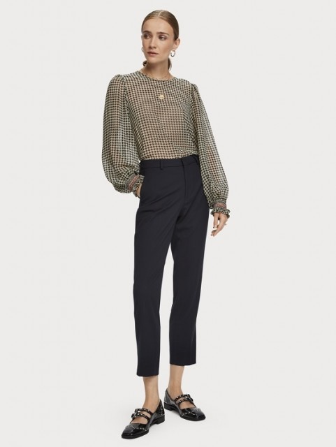 Maison Scotch - Printed Sheer Top With Smocking Details
