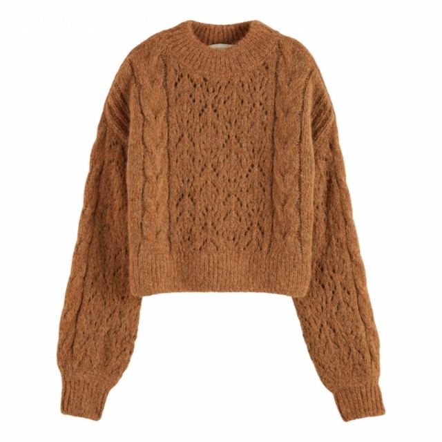 Maison Scotch - Melange Cable Knit Sweater - Camel